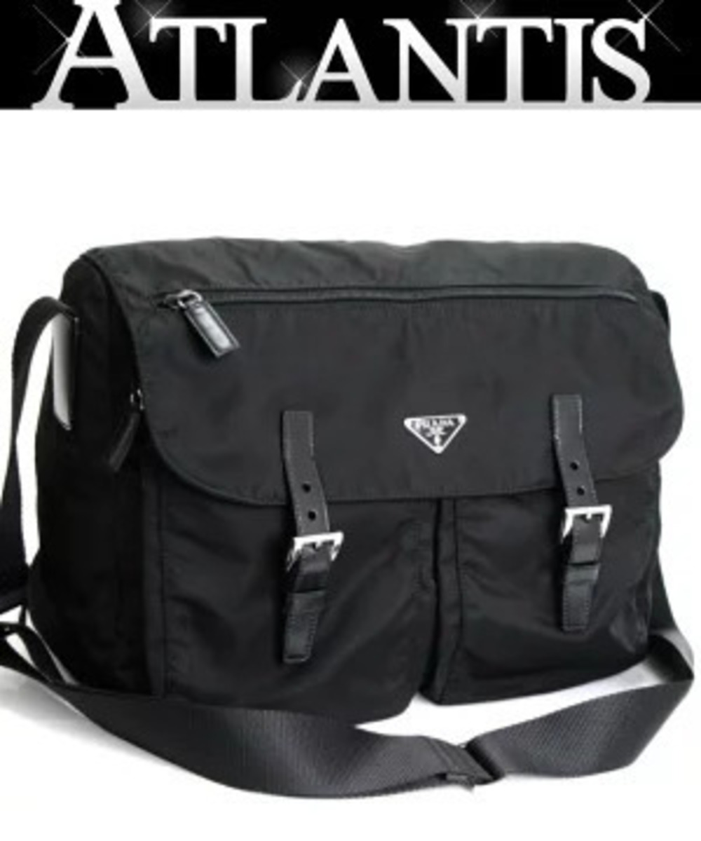 Prada Triangle Shoulder Bag Messenger Black